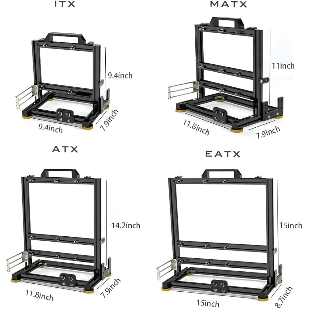 PC 크리에이티브 조립 프레임 테스트 벤치, 케이스, 알루미늄 메인보드 DIY 컴퓨터 오픈 ITX MATX/EATX 랙, 에어 케이스 섀시(MATX) ATX ITX 상품 이미지