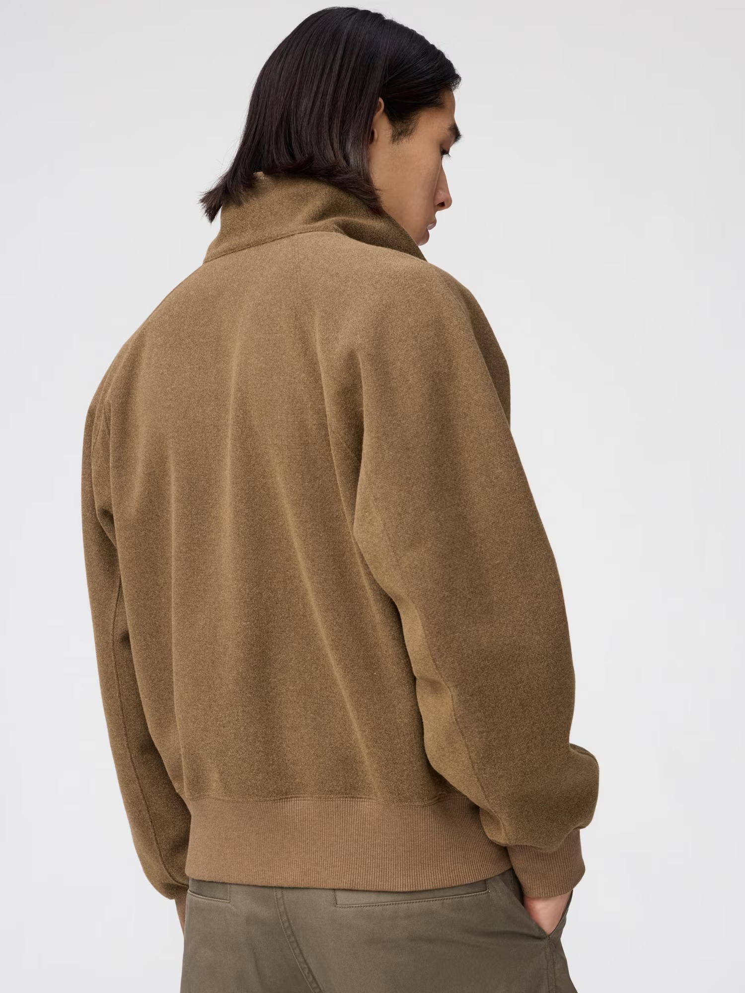 유니클로 브러시드 풀집 블루종 26FW 가을 스웨이드 미니멀 카라 집업 자켓 이미지 7