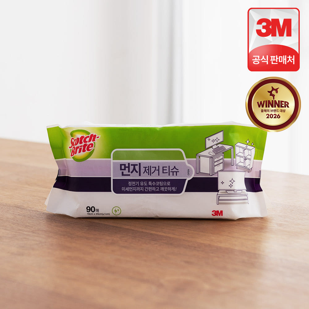 3M 스카치브라이트 먼지 제거 티슈 90매 상품 이미지
