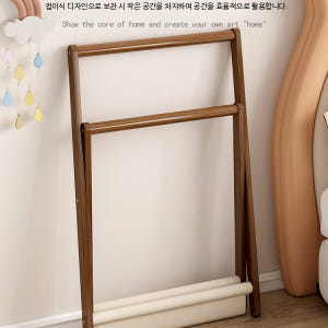 원목 스탠드 행거 2단 선반형 거실 다기능 옷걸이 50cm 차색 솔직 후기 | 실제 배치 사진 포함 - 상품 이미지 3