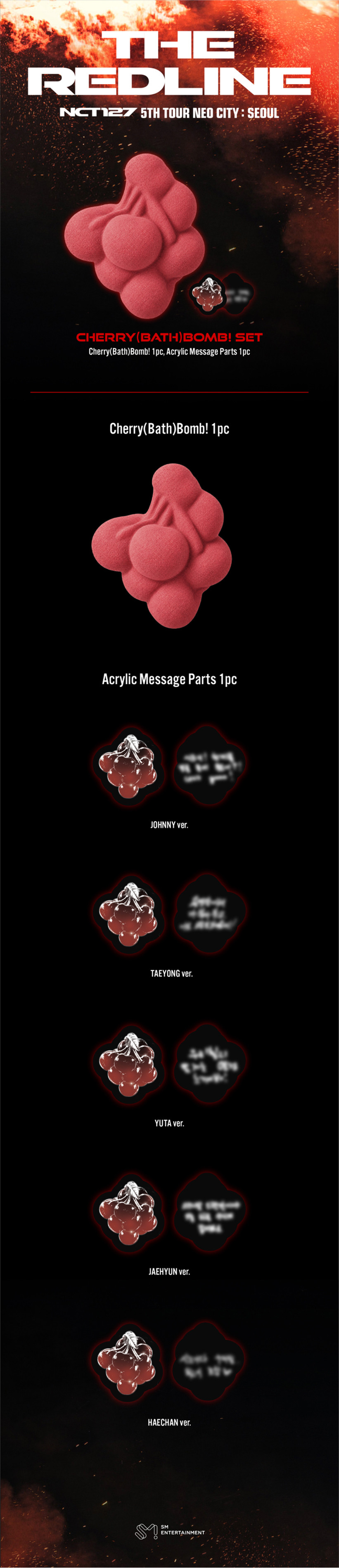 NCT 127 REDLINE MD Cherry Bath Bomb Set