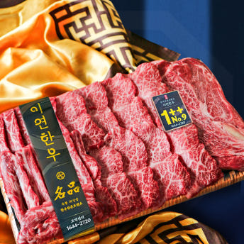 이연한우 마장동 한우 선물세트 투뿔 구이용 소고기 모듬 추석 설날 명절 1++별세트 1kg 상품 이미지