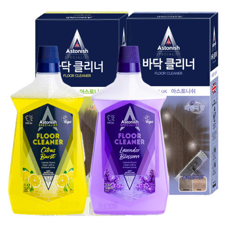 (1+1구성)아스토니쉬 거실 세정제 바닥클리너 시트러스 버스터+라벤더 블라썸 1000ml
