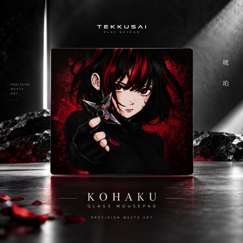 Tekkusai Kohaku - Limited Edition Glass-Reinforced Mousepad with Kohaku Sliding Design