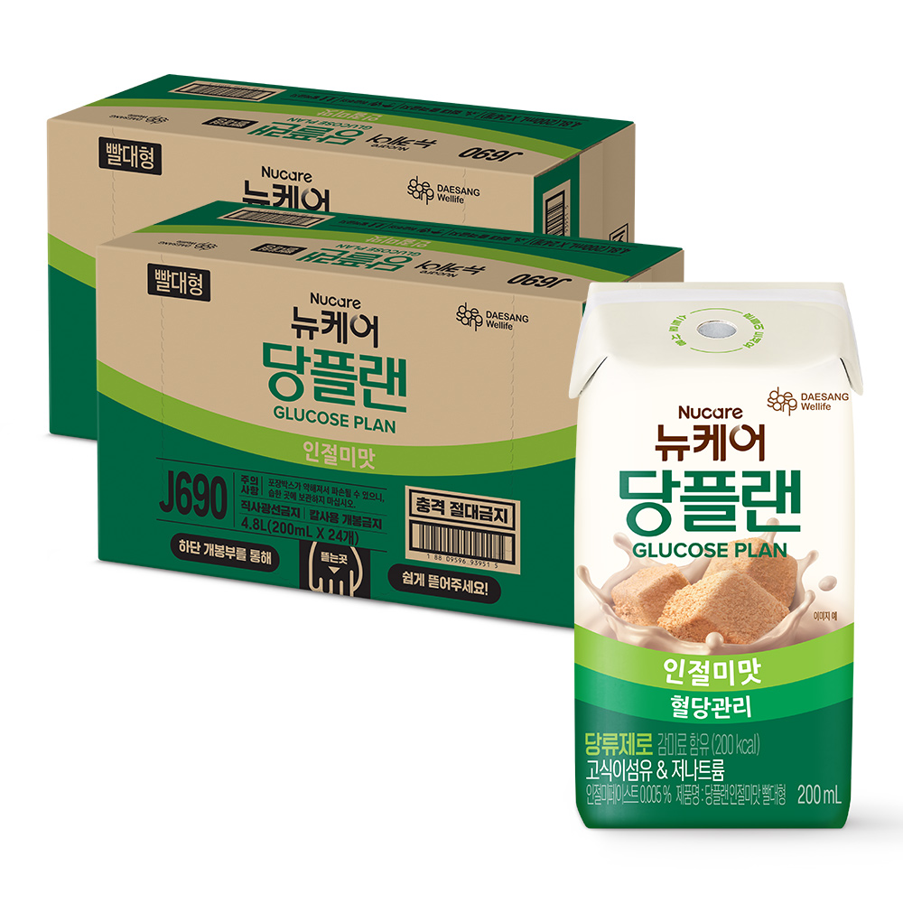 뉴케어 당플랜 인절미맛 빨대형 200mL 48팩 균형영양식 당뇨환자영양식 - 메인 이미지