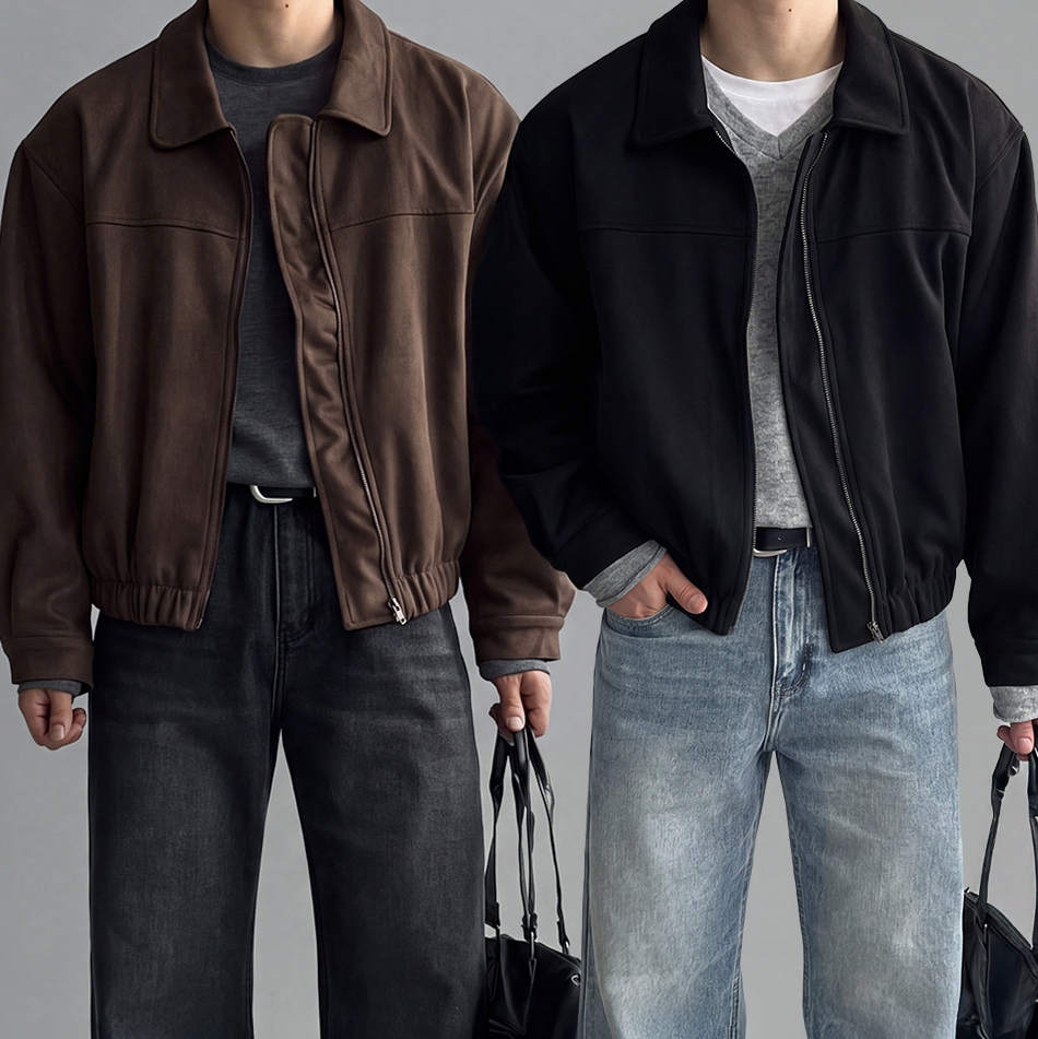 남자스웨이드자켓 남성크롭자켓 트러커자켓 - 상품 이미지