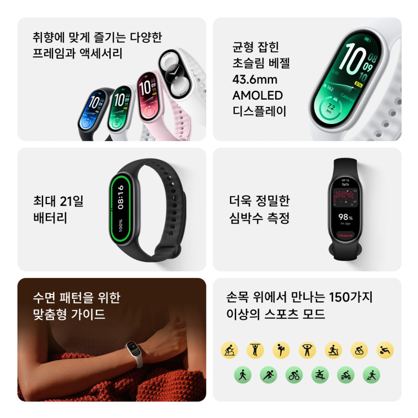 샤오미 미밴드 11 스마트밴드 블루투스 미드나이트 블랙 사진 2