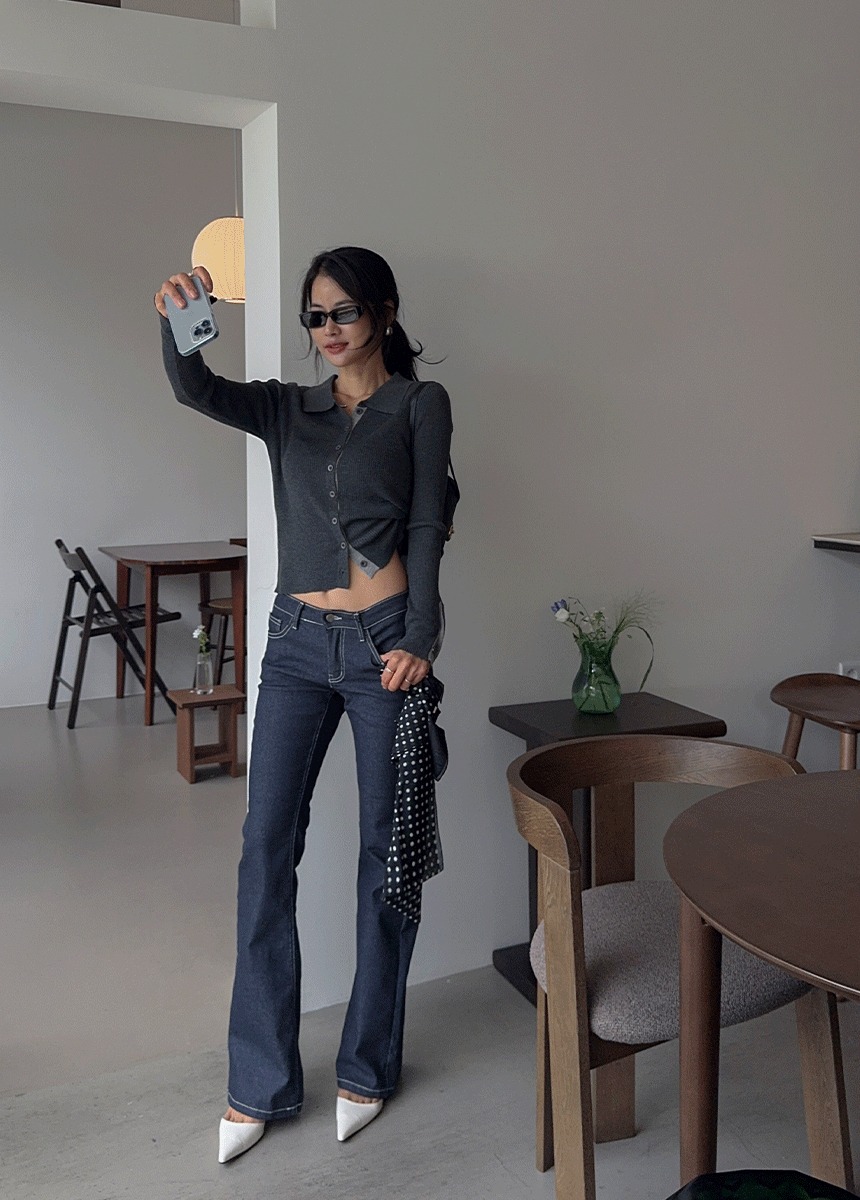 스로우 부츠컷 데님 팬츠 - 상품 이미지