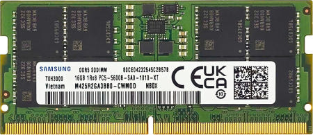 [해외]삼성 16GB DDR5 5600MHz PC544800 CL46 SODIMM 1Rx8 싱글 랭크 1.1V 262핀 노트북 RAM 메모리 M425R2GA3BB0크리마크 운송마