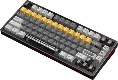 KEEBMONKEY WOBKEY Rainy 75 RT 래피드 트리거 CNC 알루미늄 와이어 게이밍 키보드 홀 효과 기계식 조절 가능한 작동 방식 8K 폴링 레이트 Black