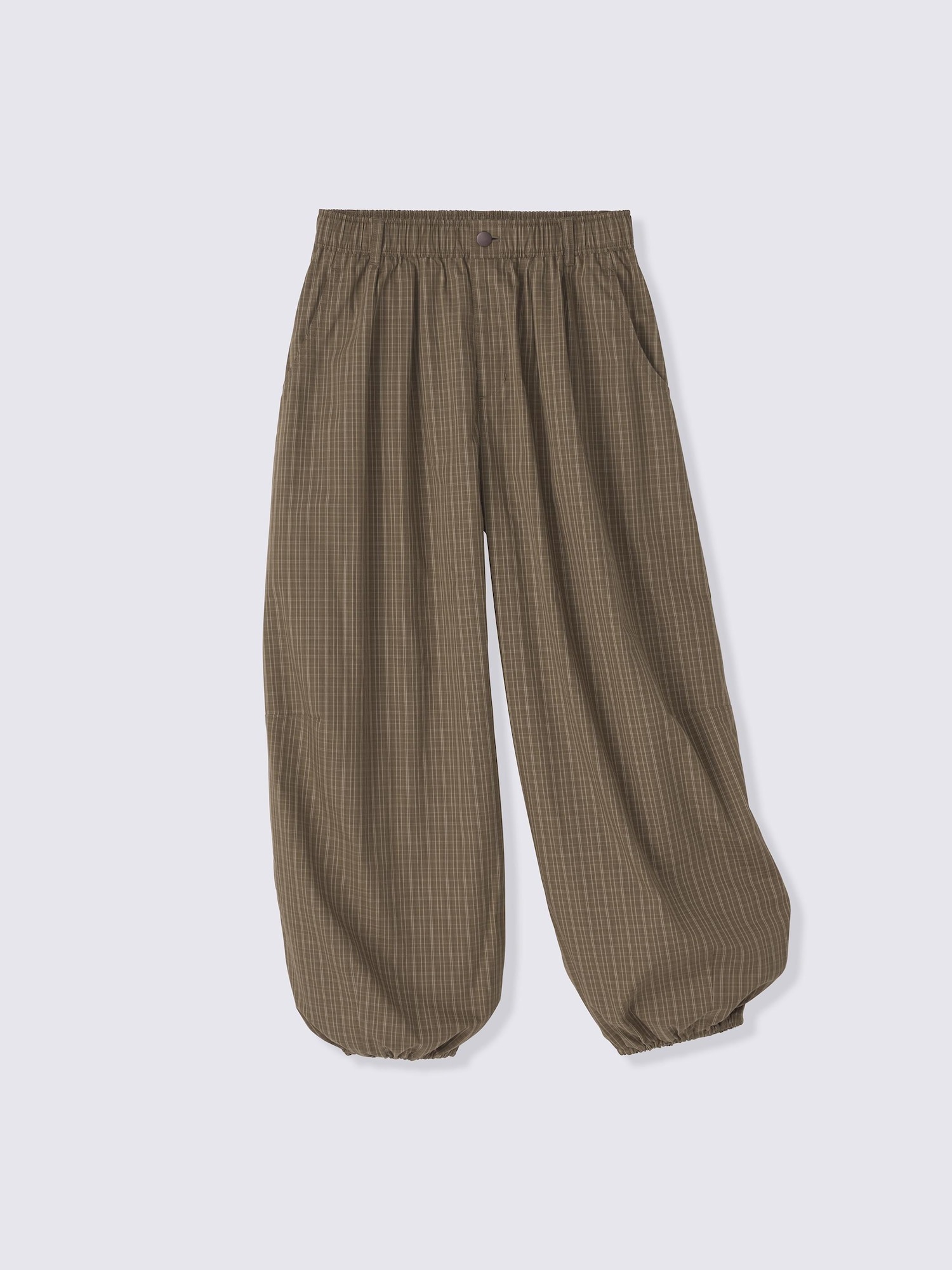 GU 벌룬 체크 팬츠 UL 여성 밴딩 배기 와이드 통바지 항아리바지 26FW 이미지 6