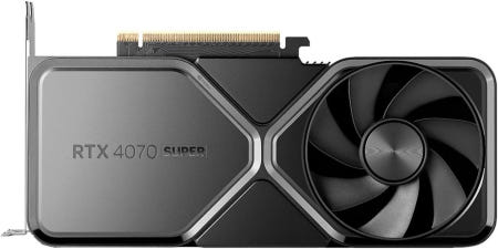 [해외]NVIDIA 지포스 RTX 4070 슈퍼 12GB GDDR6X 그래픽 카드 티타늄/블랙
