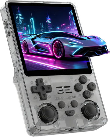 Blorkbuy [해외]Blorkbuy RGB20SX 레트로 핸드헬드 게임 콘솔 4.0인치 IPS 720 HD 화면 5000mAh 배터리 탑재 휴대용 (반투명 블랙) Translucent Blac