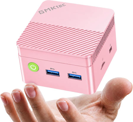 [해외]GMKtec G5S Mini PC 인텔 N5095 8GB LPDDR4 128GB SSD 데스크톱 컴퓨터 핑크 휴대용 마이크로 포켓 크기 N5095 8GB DDR4 + 128