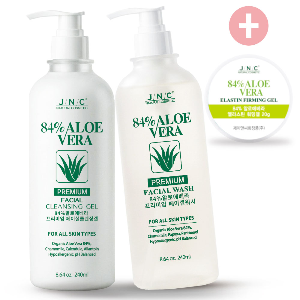 JNC 84%알로에베라 프리미엄 훼이셜워시 240ml 프리미엄 클렌징겔 240ml 세트 - 상품 이미지