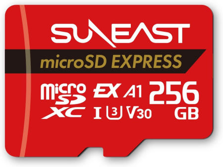 [해외]SUNEAST 256GB microSD Express 메모리 카드 최대 890MB/s 읽기 750MB/s 쓰기 스위치 2 U3 V30 UHSI 호환 게임용 Black Ser