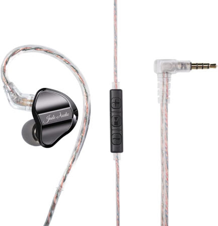 [해외]FiiO/JadeAudio JD1 고성능 다이내믹 드라이버 하이파이 베이스 스테레오 인이어 모니터 헤드폰 마이크 내장 스포츠 게이밍 이어버드 (블랙) Black