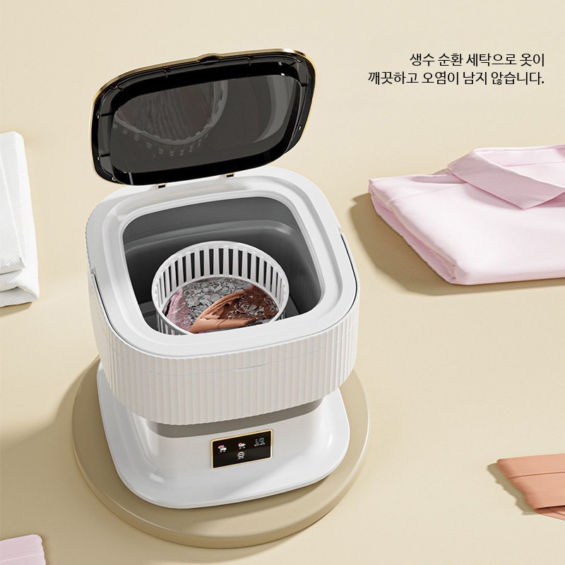 소형 미니세탁기 일반세탁기 가정용 원룸 휴대용 접이식 빨래 세탁 수건 속옷 양말 - 상세 이미지 4
