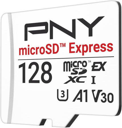 PNY 128GB microSD Express U3 V30 A1 microSDXC 플래시 메모리 카드 UHSI 최대 890MB/s 읽기 550MB/s 쓰기 스위치 2 128GB