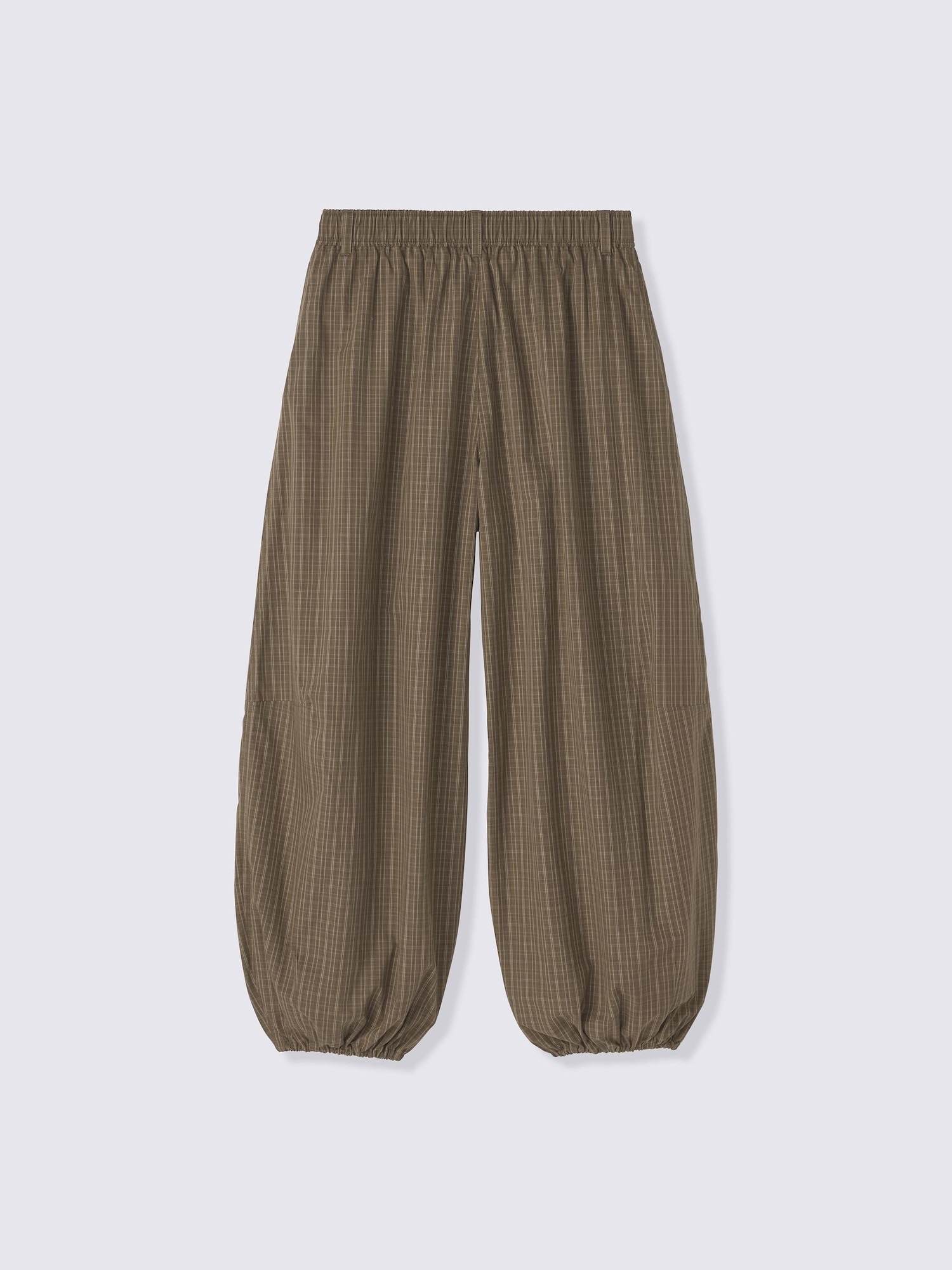 GU 벌룬 체크 팬츠 UL 여성 밴딩 배기 와이드 통바지 항아리바지 26FW 이미지 8