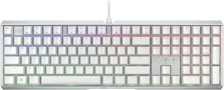 [해외]CHERRY XTRFY MX 3.1 유선 기계식 게이밍 키보드 화이트 알루미늄 하우징 MX2A 브라운 스위치 RGB 조명 댐핑 메커니즘 MX2A Brown White