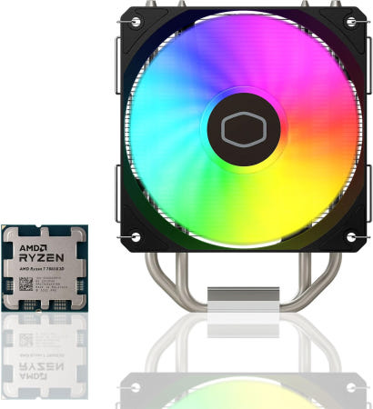 [해외]AMD Ryzen 7 7800X3D AM5 Gaming C와 C00LER MASTER Hyper Spectrum V3 150W 120mm PWM Air Cooler