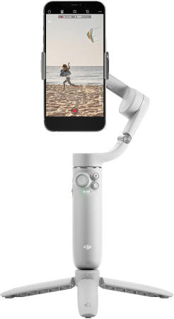 [해외]DJI OM 5 스마트폰 짐벌 안정화기 3축 휴대폰 내장 연장봉 휴대 및 접이식 안드로이드 용 샷가이드 탑재 브이로깅 유튜브 틱톡 영상용 그레이 Athens Gray