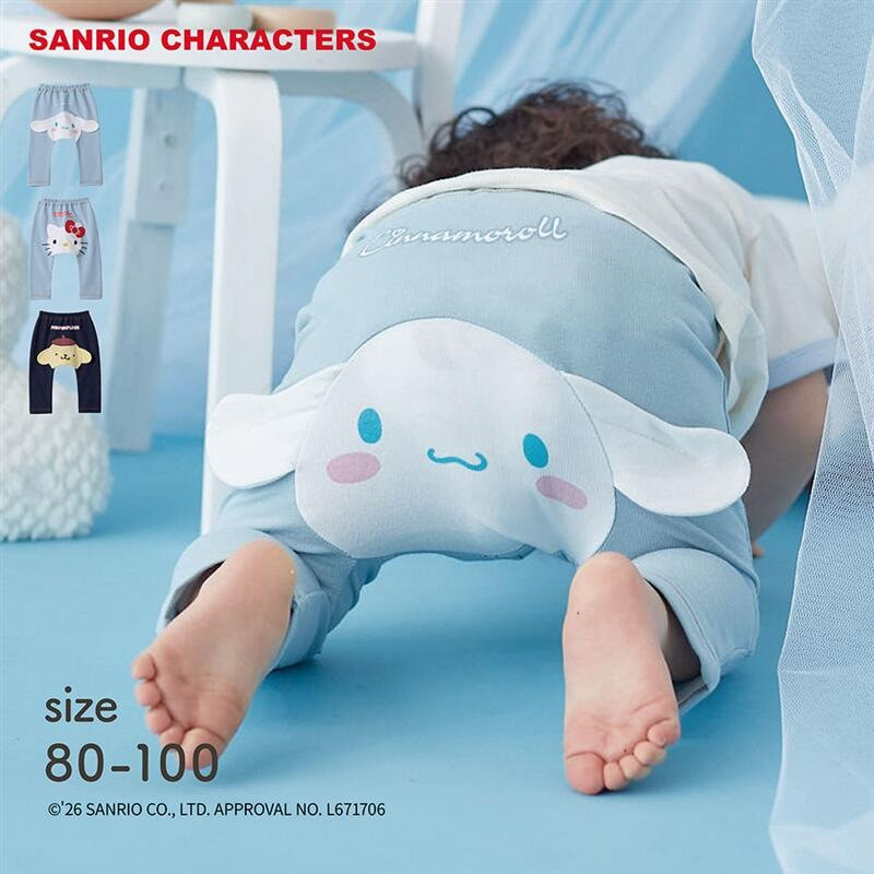 [발주 요청상품] 산리오 시나모롤 뒷모습 포인트 데님풍 팬츠 80~100cm - 의류 - 하카타몰