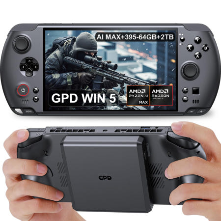 [해외]LANRUO GPD Win 5 [AMD AI Max+ 39564GB+2TB] 7인치 120Hz 디스플레이 미니 핸드헬드 11 PC 게임 콘솔 분리형 AI 39564GB+2T