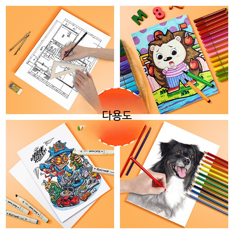 켄트지 도화지 흰색 미술용 스케치 드로잉 수채화 연습용지 - 상세 이미지 5