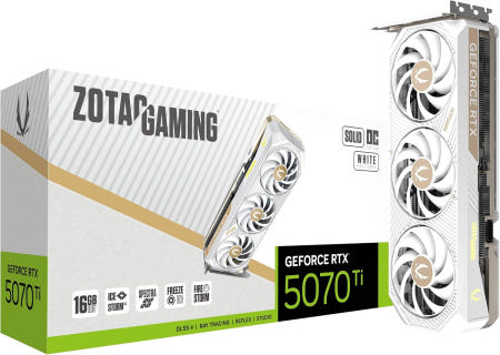 [해외]ZOTAC Gaming GeForce RTX 5070 Ti 솔리드 코어 OC 화이트 에디션 DLSS 4 16GB GDDR7 256비트 28 Solid CORE OC Whit