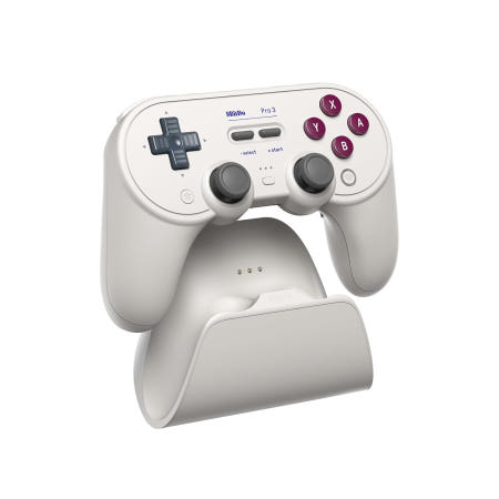[해외]8Bitdo 3 블루투스 컨트롤러 및 충전 도크 G 클래식 교체 가능한 ABXY 버튼 TMR 홀 효과 트리거 뒷면 스위치/스위치 2 윈도우 SteamOS G Classic