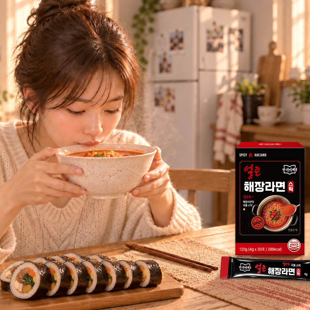 맛의비책 얼큰 해장라면 스틱 120g, 1개 상품 이미지