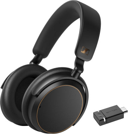 [해외]Sennehiser ACCentum 무선 헤드폰 ANC 50시간 배터리 BTD 600 동글 Black/Copper ACCENTUM Wireless