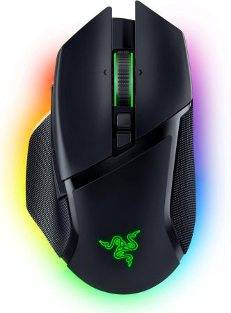 [해외]바실리스크 V3 프로 커스터마이즈 가능한 RGB 무선 게이밍 마우스 블랙 3세대 광 스위치 하이퍼스크롤 틸트 휠 11개 프로그래밍 버튼 포커스 30K 광학 V3 Mouse