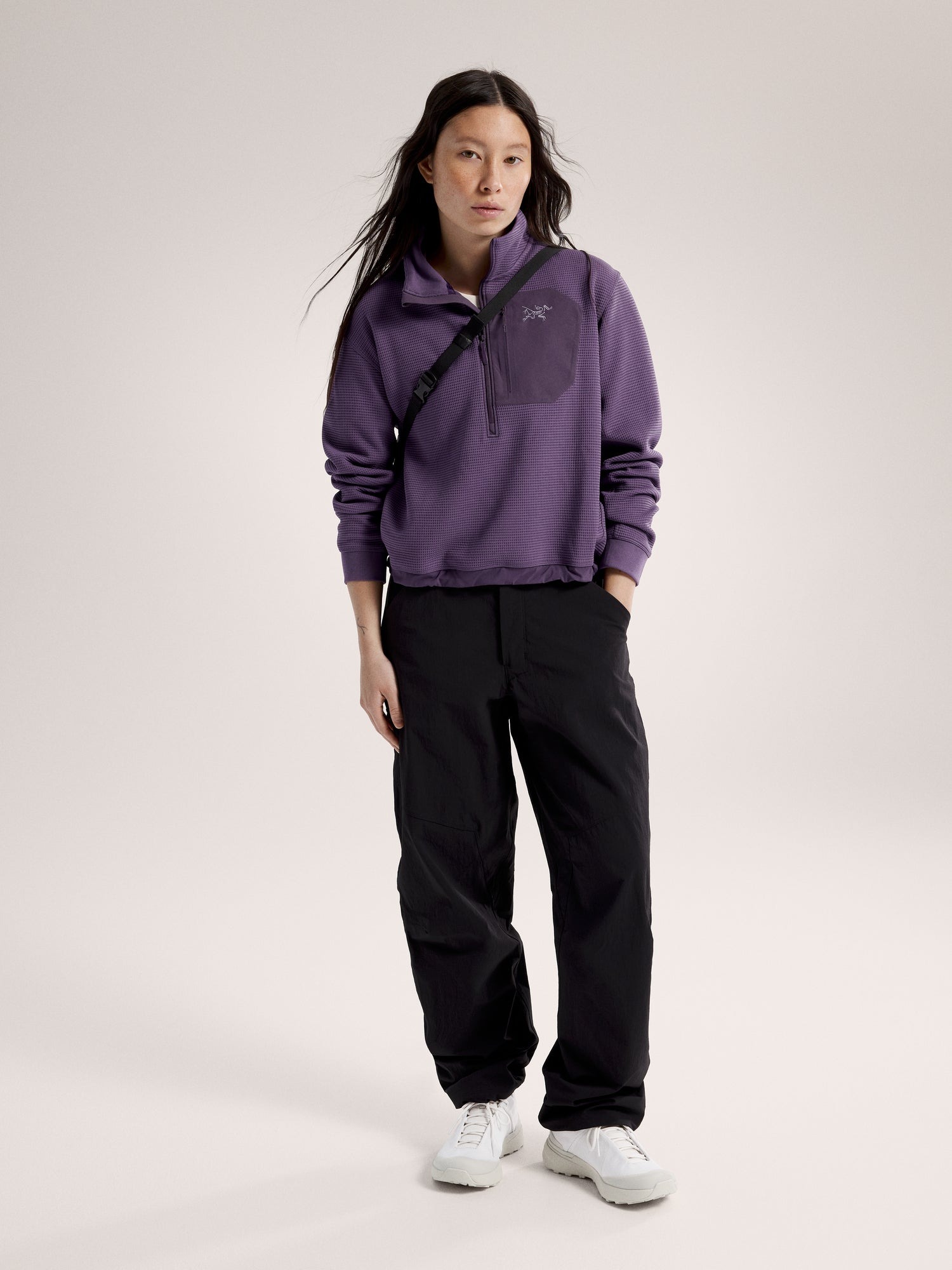 아크테릭스 올레라 집 넥 풀오버 26FW 여성 반집업 카라 티셔츠 - 상세 이미지 3
