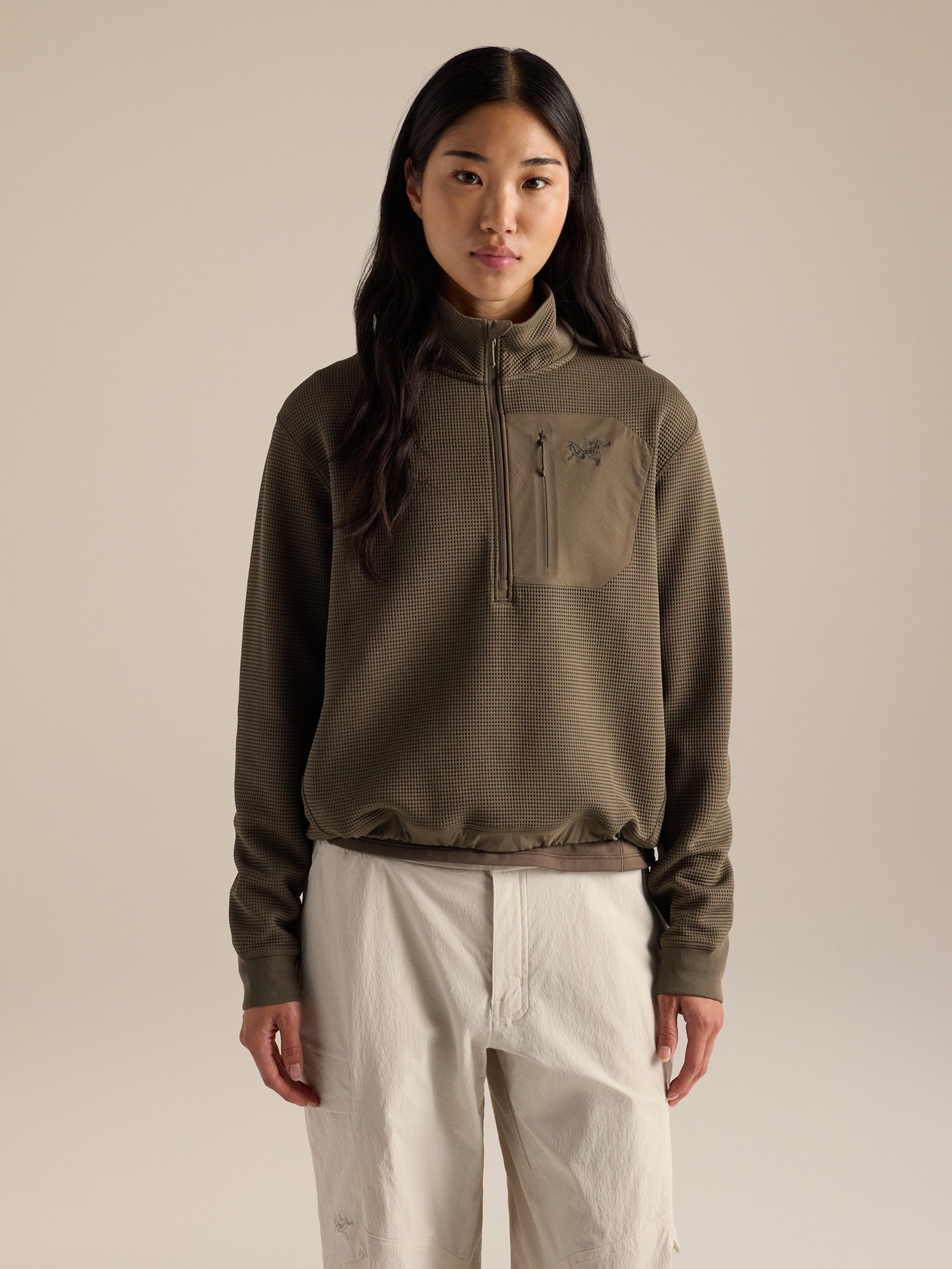 아크테릭스 올레라 집 넥 풀오버 26FW 여성 반집업 카라 티셔츠 이미지 6