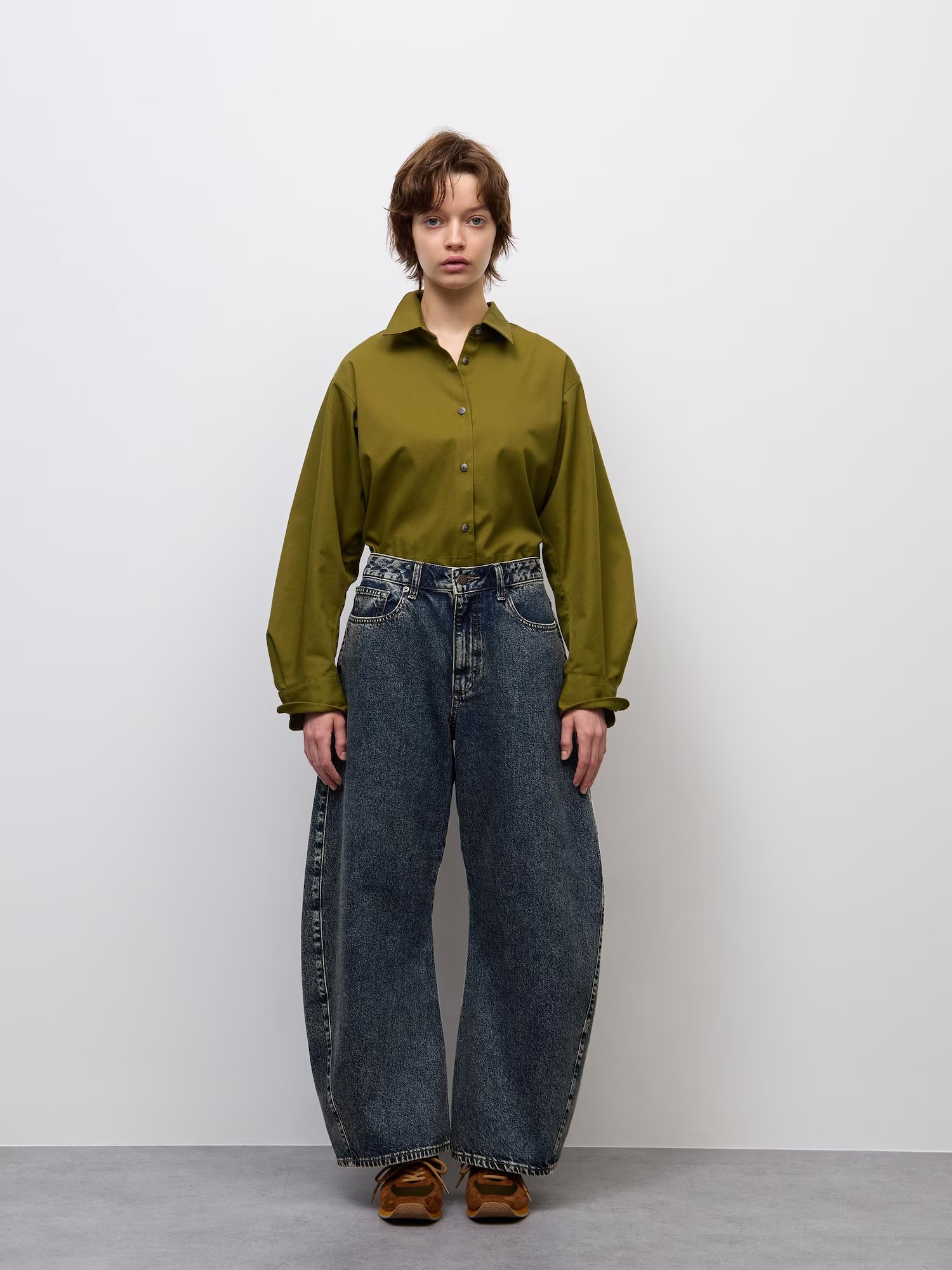 GU 3D 배럴 청바지 UL 짧은기장 26FW 벌룬팬츠 항아리 가을 배기 데님 - 상세 이미지 2
