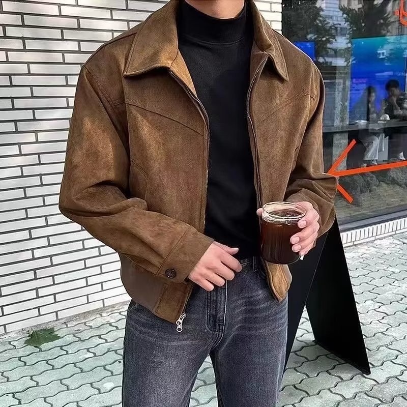 고퀄리티 남자 스웨이드 크롭 트러커 자켓 점퍼 이미지 6