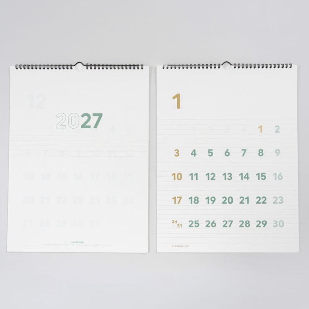 2027 엑스라지 월 캘린더 27년 벽걸이달력 대형 큰 글씨 A3 바이풀 - 상품 이미지