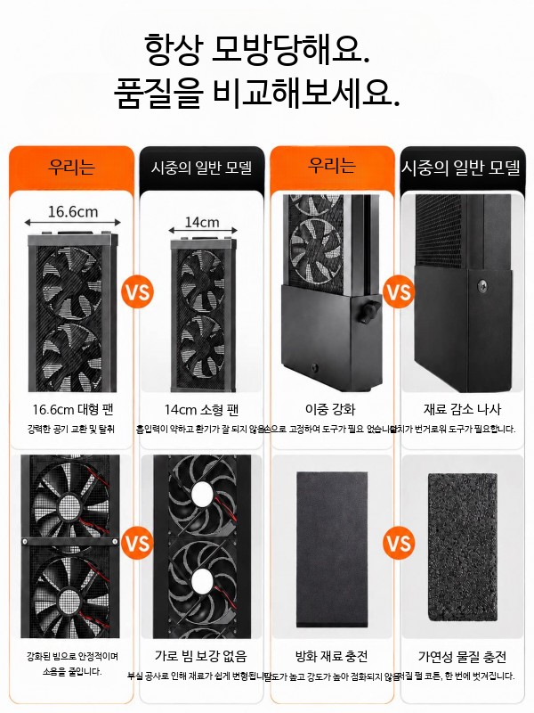욕실 환풍기 벽부형 저소음 블랙 2구 화장실용 - 상세 이미지 2