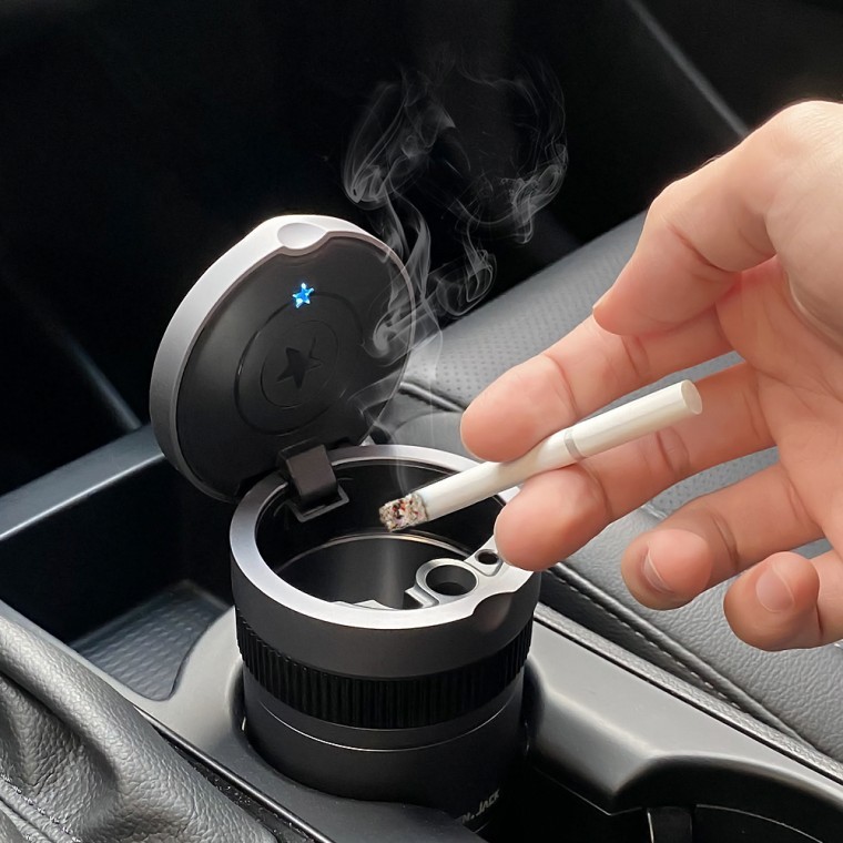 차량용재떨이 다용도 LED 재털이 냄새차단 휴지통