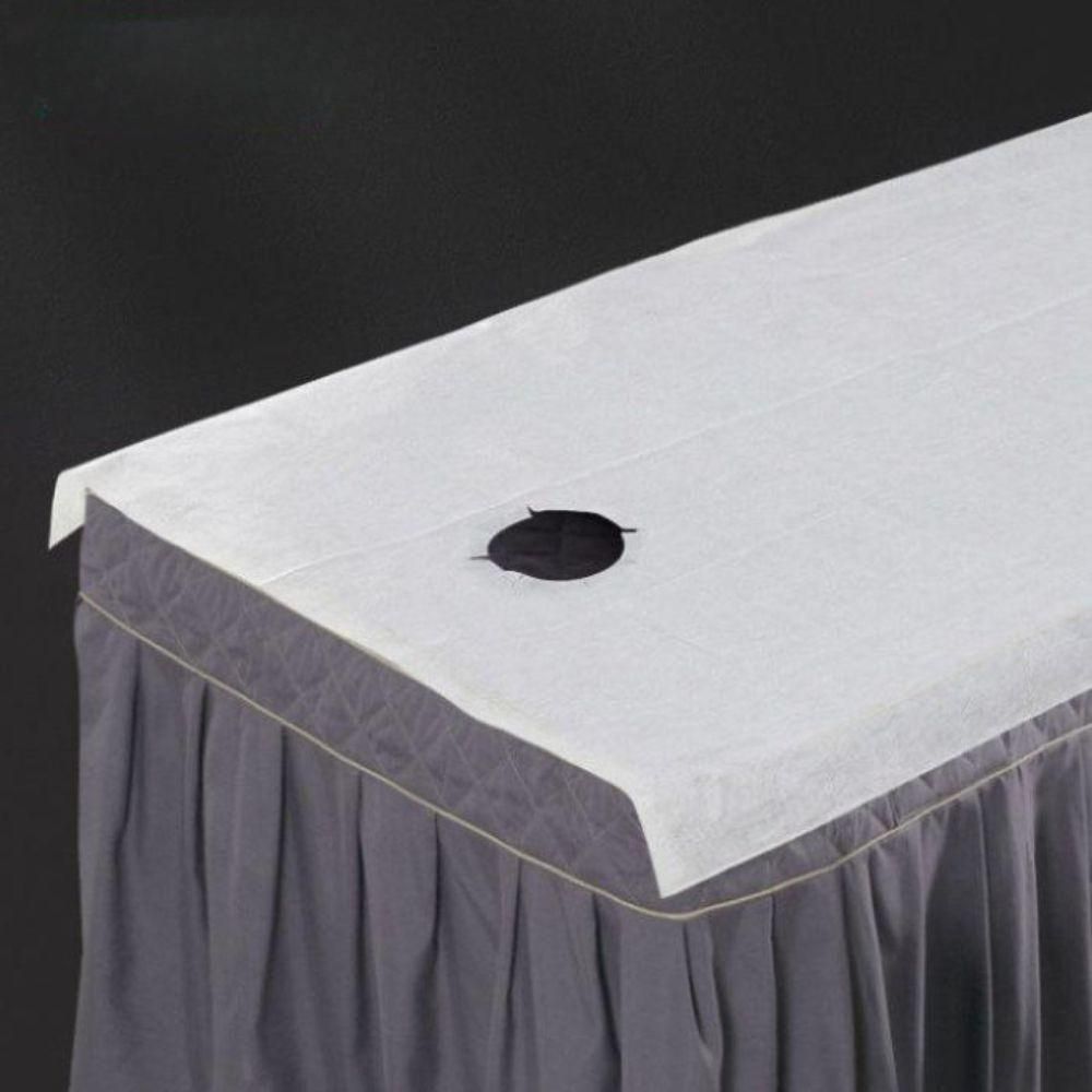 마사지베드커버 부직포시트 얼굴구멍 방수 일회용 블루 구멍없음 70x170cm 100시트 - 메인 이미지