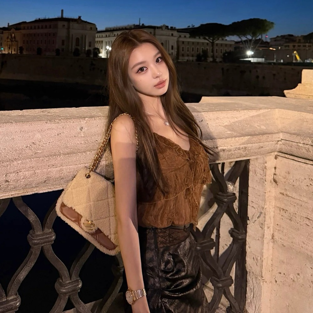 레이스 캐미솔 타이거 스커트 가을 투피스 4type - 상세 이미지 3