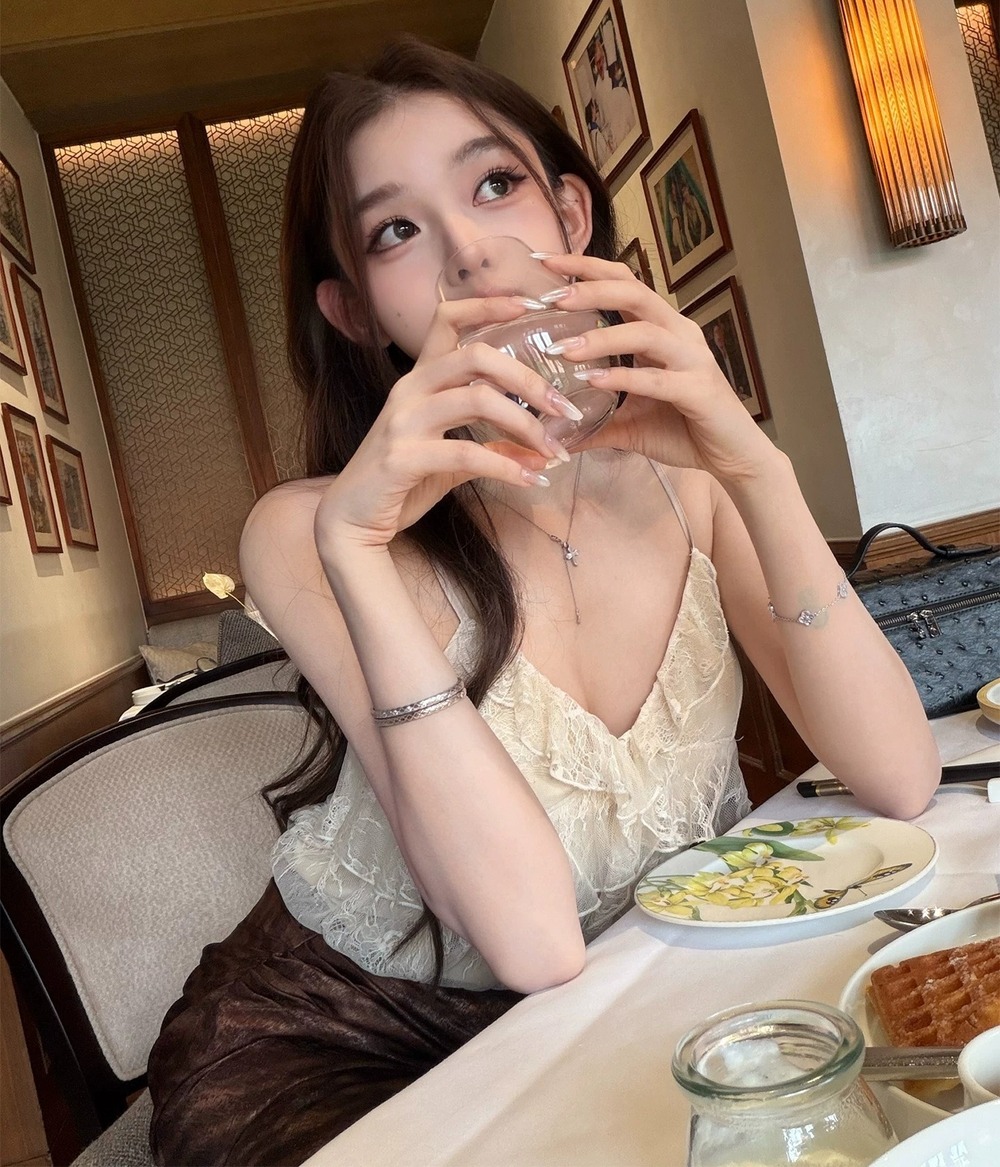 레이스 캐미솔 타이거 스커트 가을 투피스 4type - 상세 이미지 2