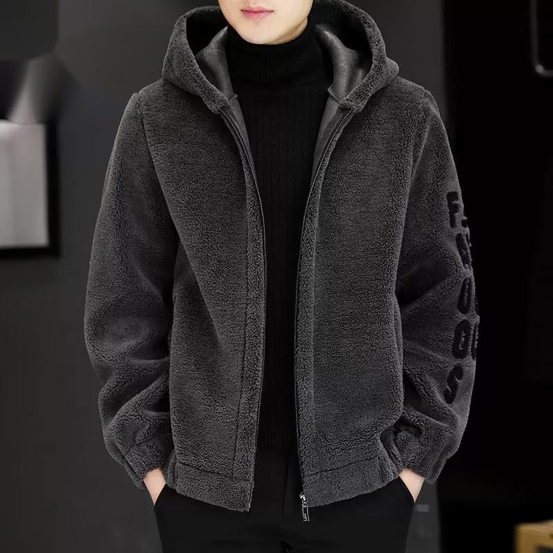 남성 양털 플리스 뽀글이 방한 하이넥 집업 자켓 겨울 아우터 - 메인 이미지