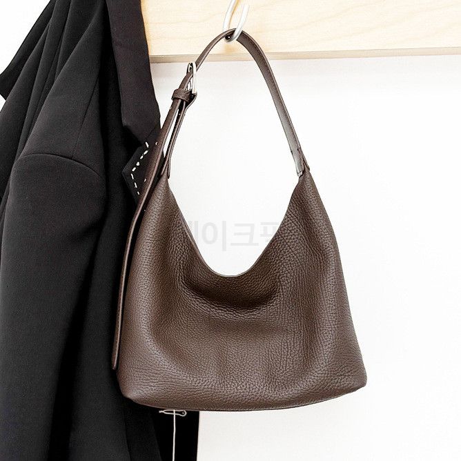 메이크픽 천연소가죽 토트백 숄더 호보백 레트로 데일리 가방 파우치포함 - 상품 이미지
