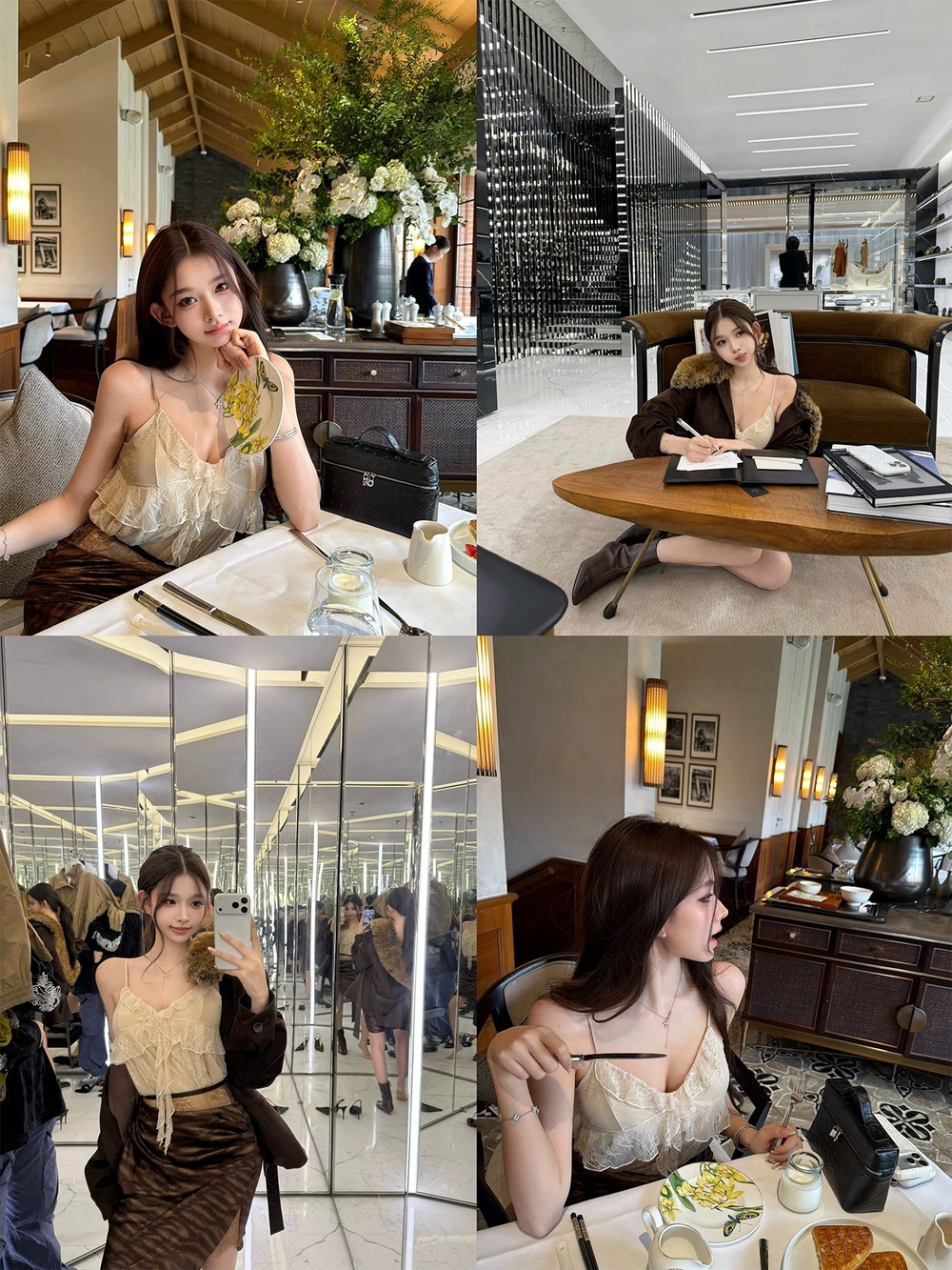레이스 캐미솔 타이거 스커트 가을 투피스 4type 이미지 6