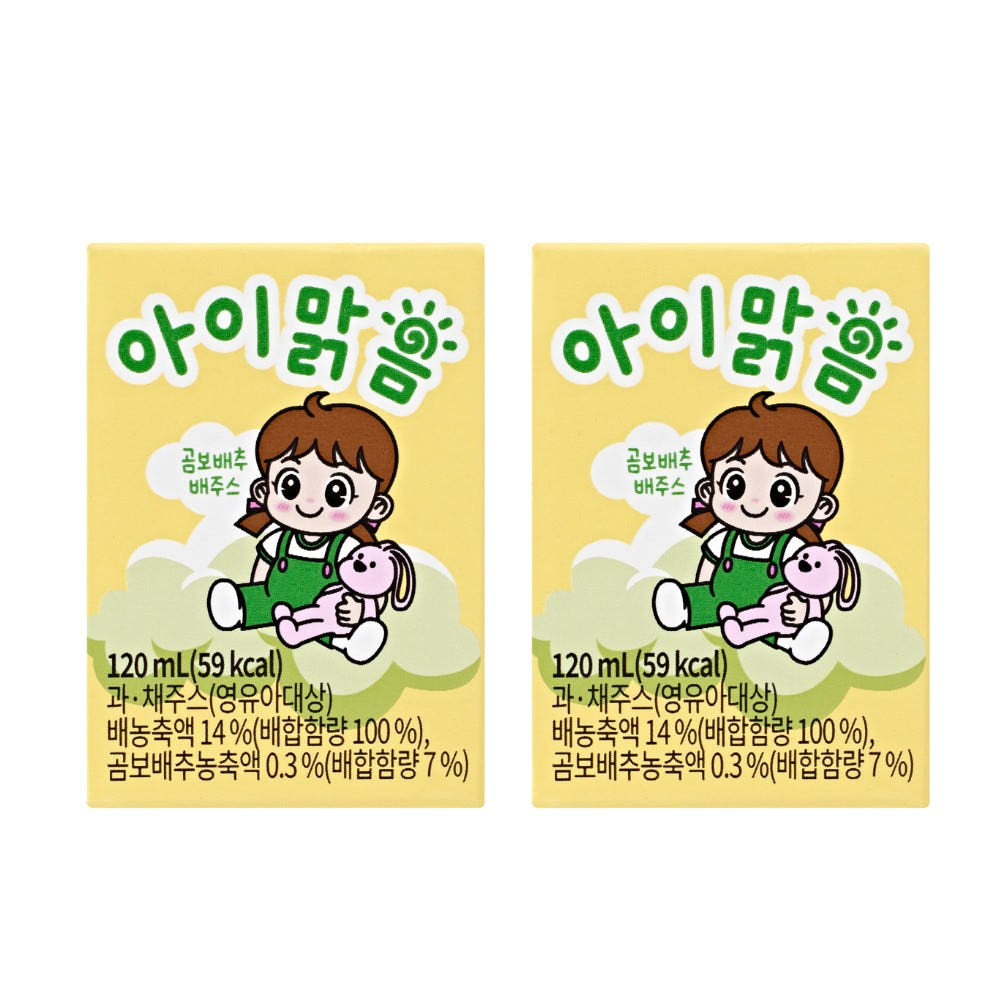 아이맑음 베이비주스 곰보배추 배주스, 120ml, 24개 - 메인 이미지
