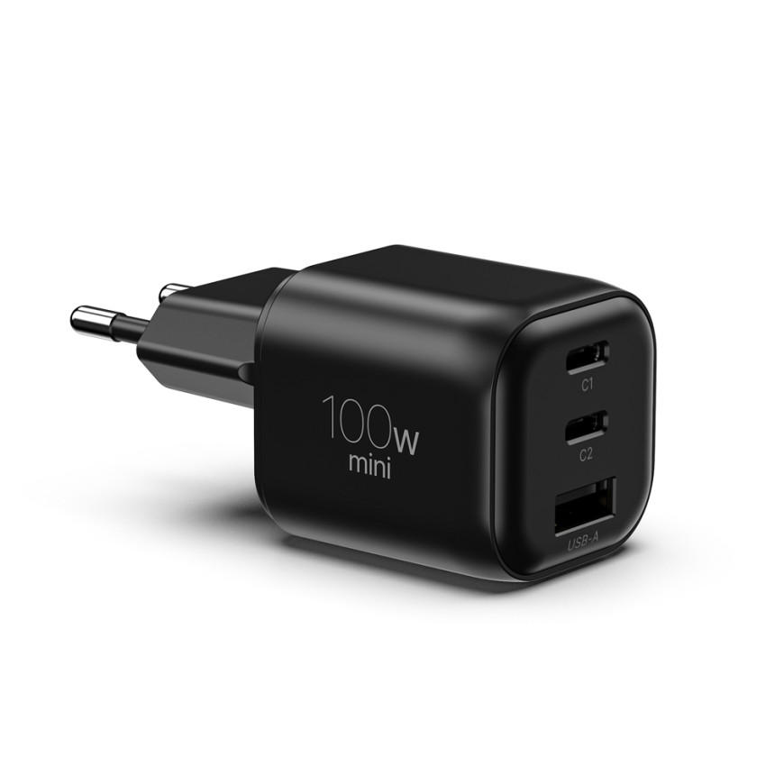 베이직기어 100W PD3.2 AVS GaN 초고속 미니 충전기 3포트, 블랙 사진 1